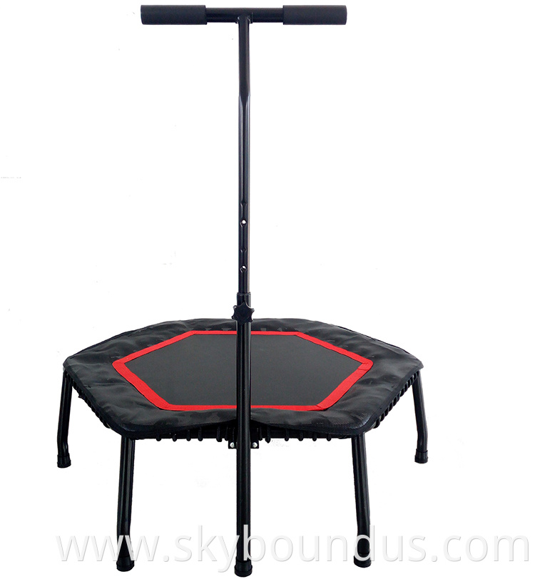 40inch Foldable Mini Trampoline Exercise Workout Rebounder Trampoline with 3 Level Adjustable Handle, Bounce Pro Trampoline